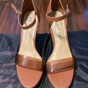 Anne Klein Camel Color Heeled Sandals